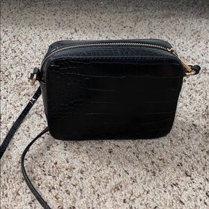 Black croc crossbody